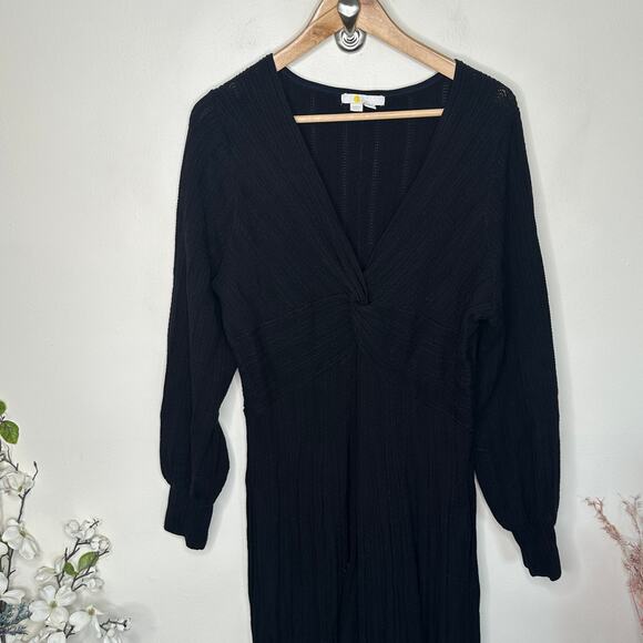 BODEN Twist Front Knitted Midi Dress Black Sz 16/18 {3B39} - Picture 4 of 10